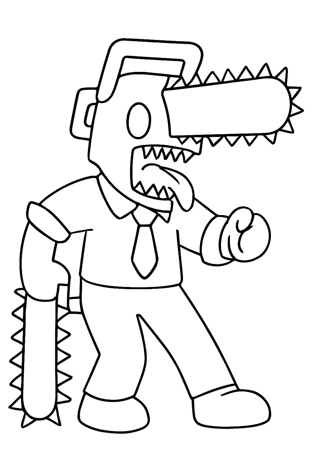 Kolorowanka Chainsaw Man dla dzieci