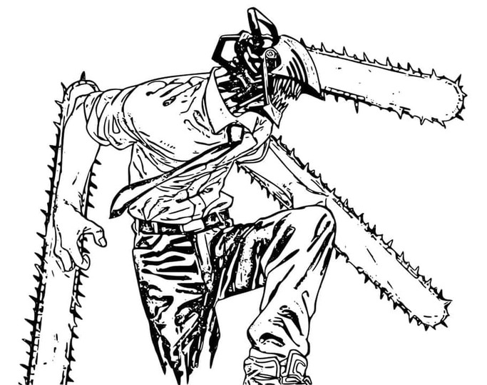 Kolorowanka Chainsaw Man wydruku łatwy