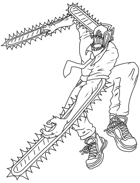Kolorowanka Chainsaw Man wydruku