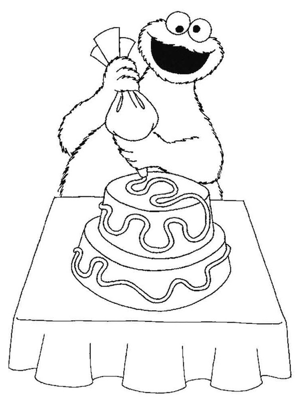 Kolorowanka Ciasteczkowy Potwór bezpłatny wydruku podstawowy