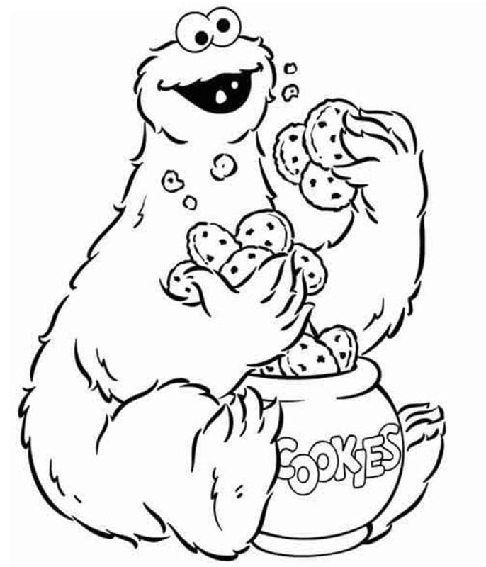 Kolorowanka Ciasteczkowy Potwór wydruku łatwy