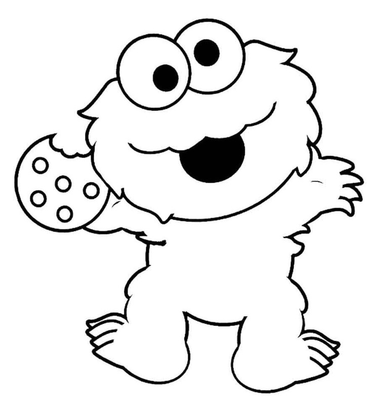 Kolorowanka Ciasteczkowy Potwór wydruku podstawowy