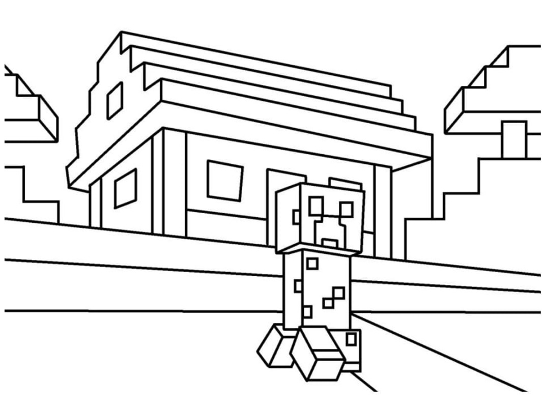 Kolorowanka Creeper bezpłatny dla dzieci