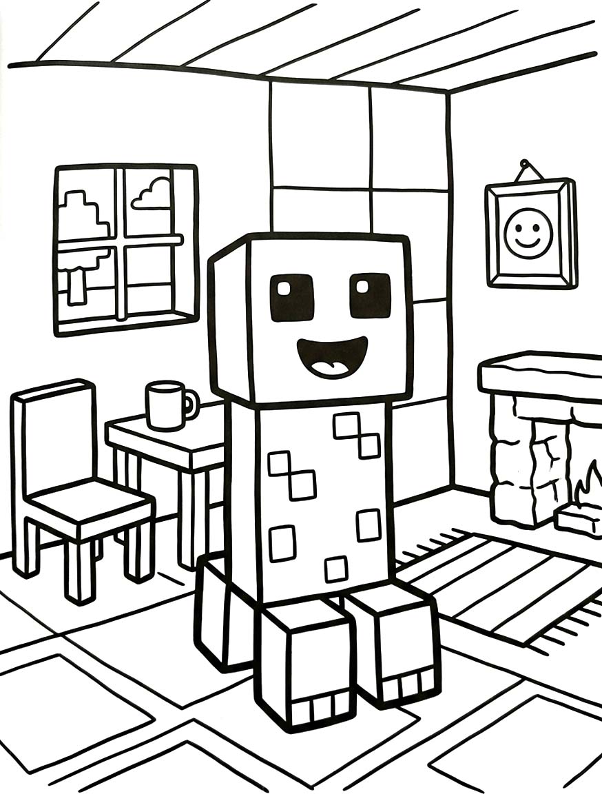 Kolorowanka Creeper bezpłatny prosty