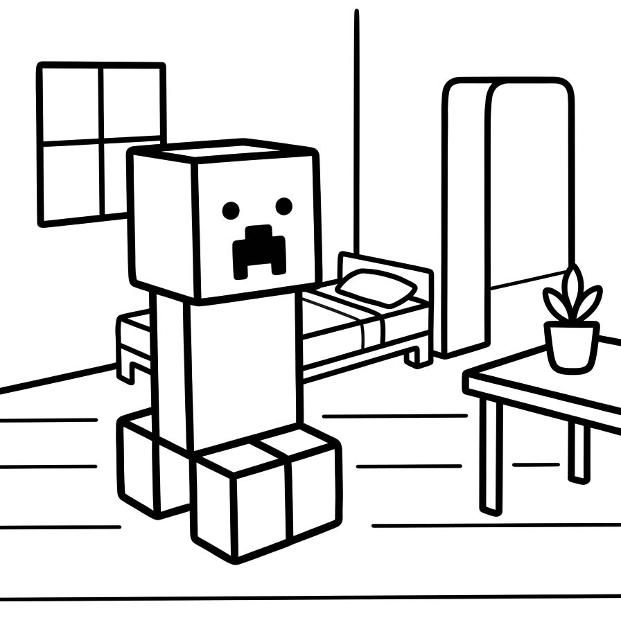 Kolorowanka Creeper wydruku łatwy