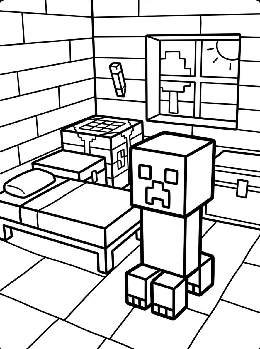 Kolorowanka Creeper wydruku prosty