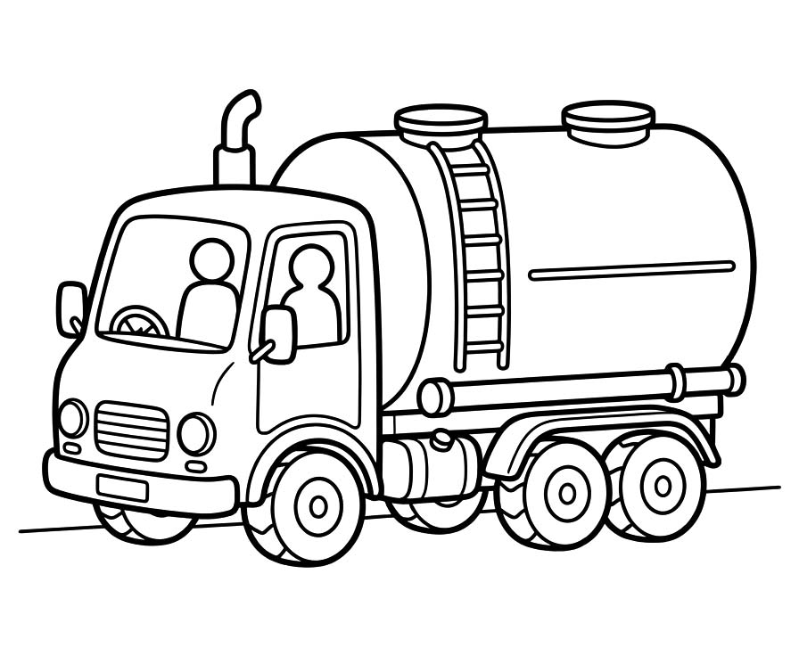 Kolorowanka Cysterna bezpłatny prosty
