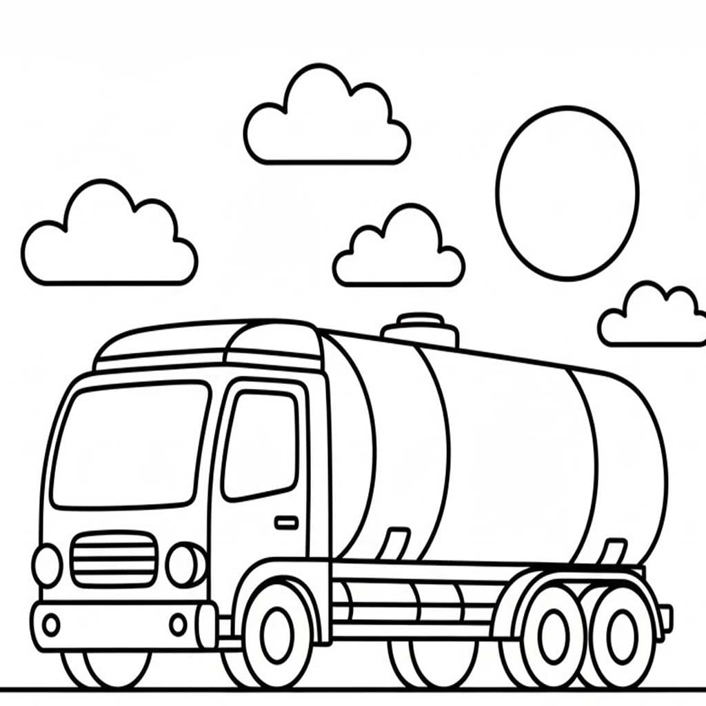 Kolorowanka Cysterna bezpłatny wydruku łatwy