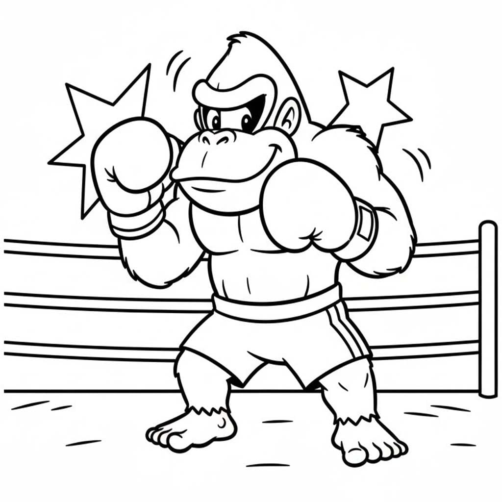 Kolorowanka Donkey Kong bezpłatny wydruku dla dzieci
