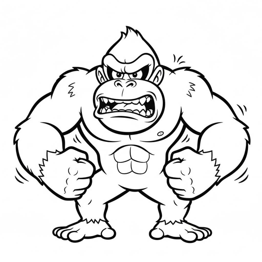Kolorowanka Donkey Kong wydruku dla dzieci