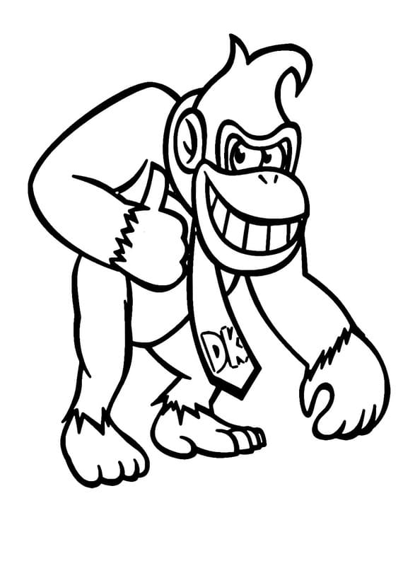 Kolorowanka Donkey Kong wydruku podstawowy