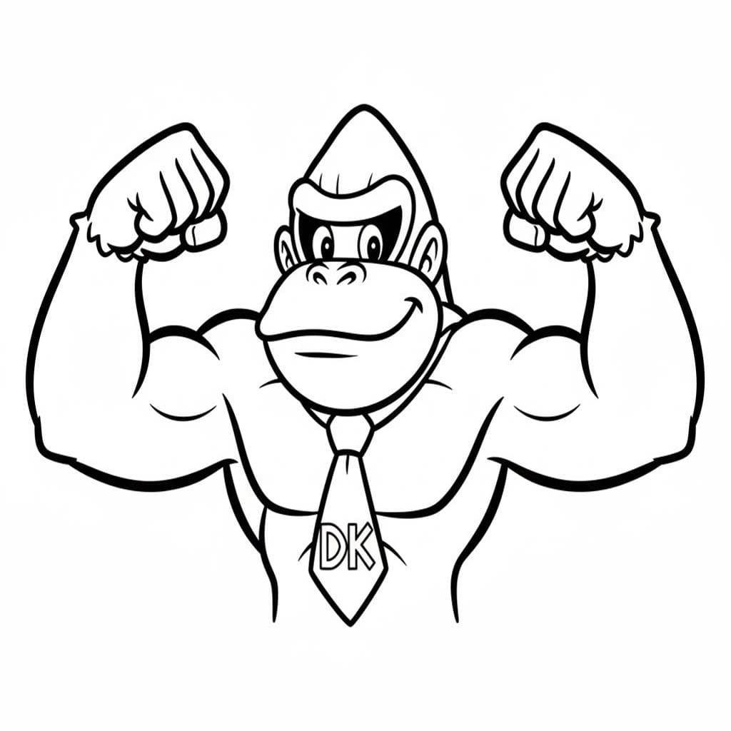Kolorowanka Donkey Kong wydruku prosty