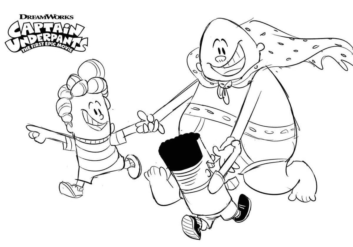 Kolorowanka Kapitan Majtas bezpłatny dla dzieci