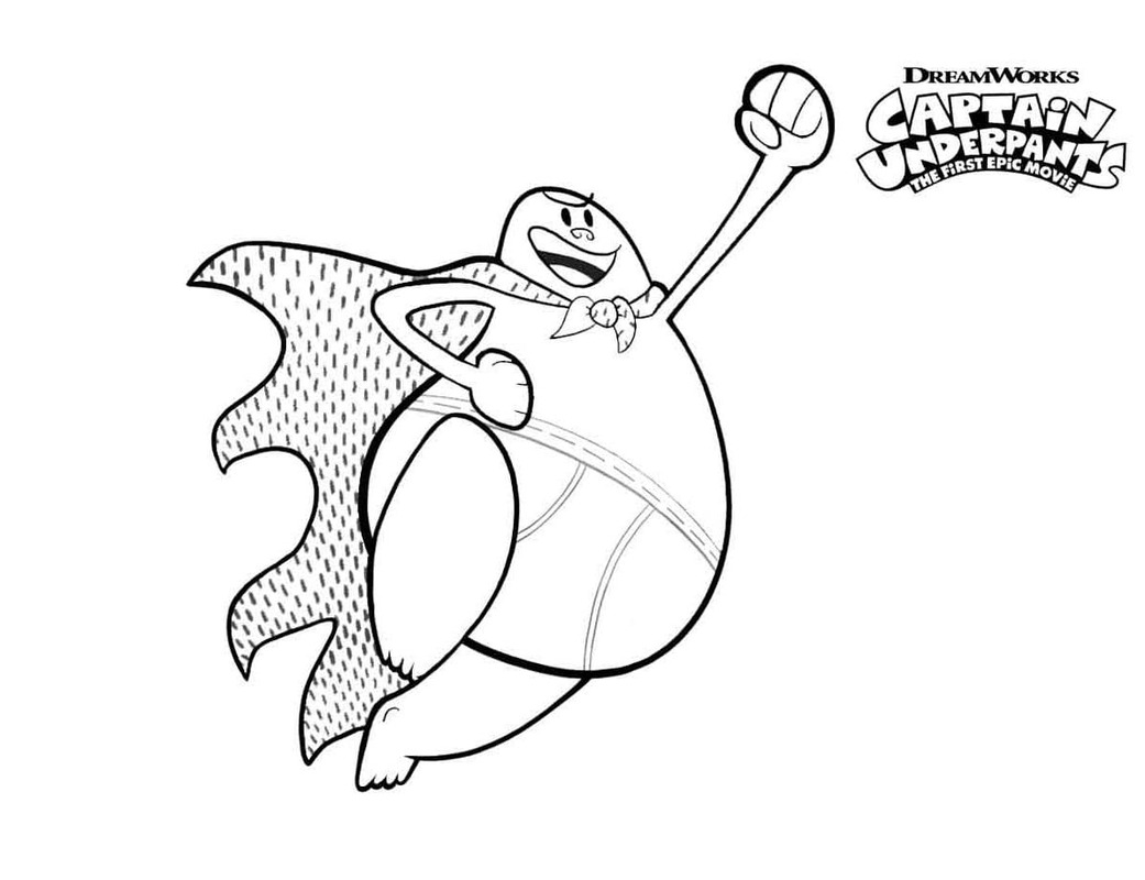 Kolorowanka Kapitan Majtas bezpłatny prosty