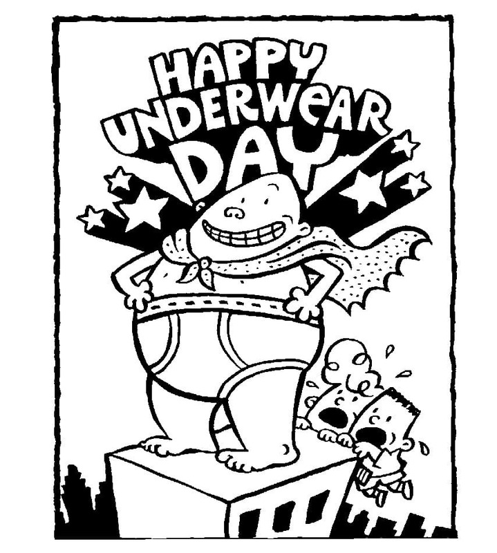 Kolorowanka Kapitan Majtas bezpłatny wydruku dla dzieci