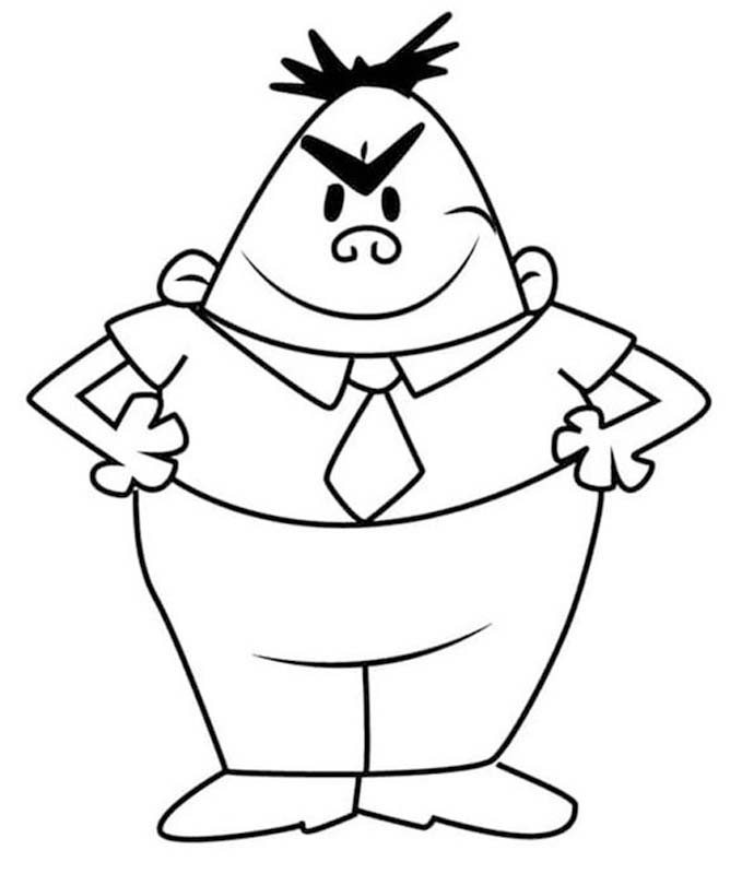 Kolorowanka Kapitan Majtas bezpłatny wydruku podstawowy