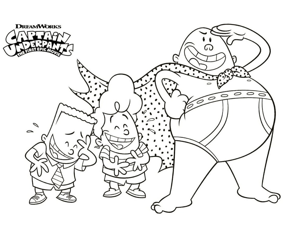 Kolorowanka Kapitan Majtas wydruku prosty