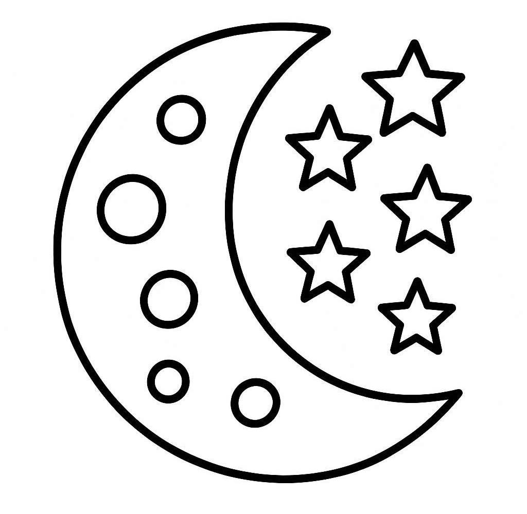 Kolorowanka Księżyc bezpłatny