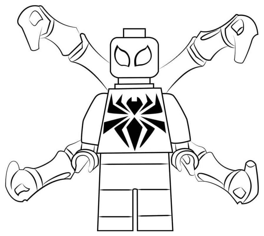 Kolorowanka Lego Spiderman bezpłatny prosty