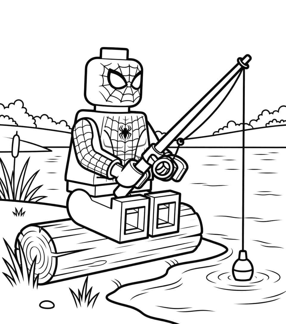 Kolorowanka Lego Spiderman bezpłatny wydruku dla dzieci