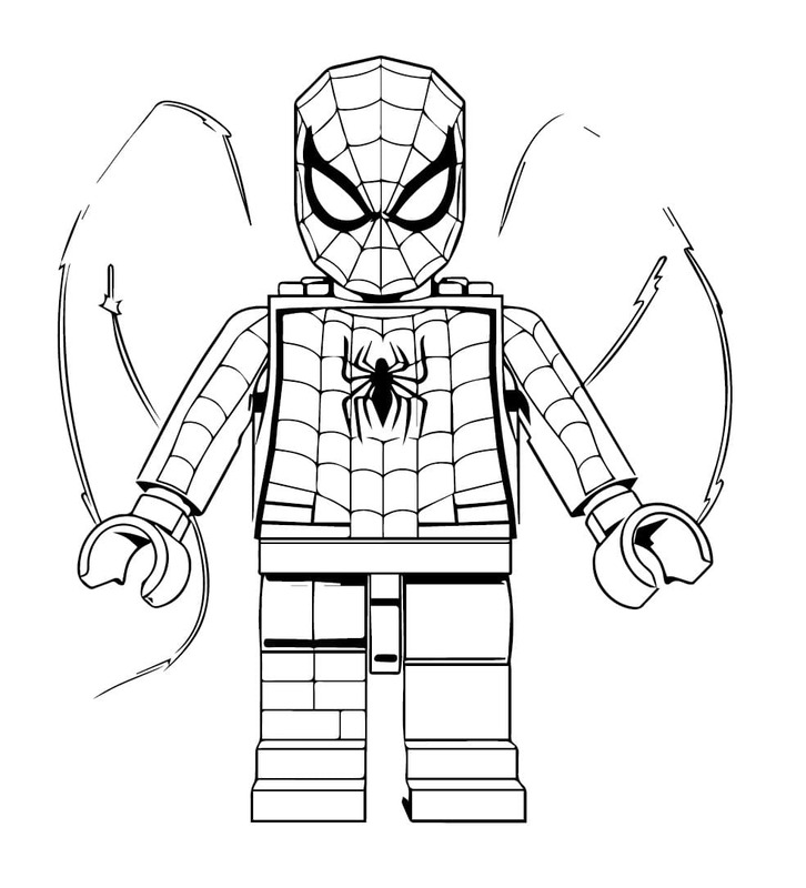 Kolorowanka Lego Spiderman bezpłatny wydruku podstawowy