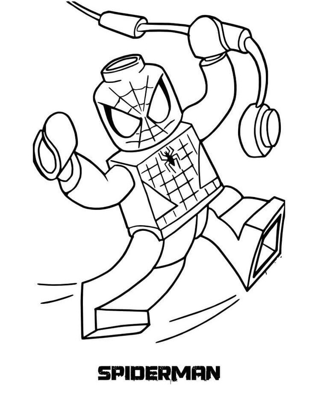 Kolorowanka Lego Spiderman bezpłatny wydruku prosty