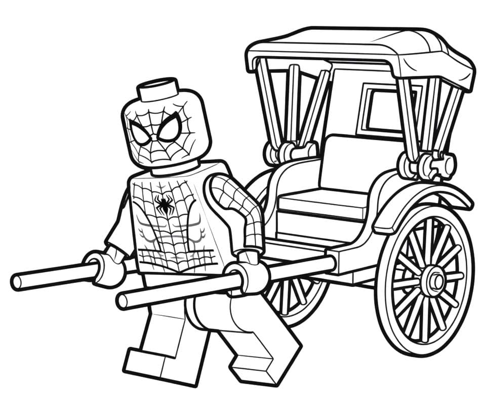 Kolorowanka Lego Spiderman wydruku dla dzieci