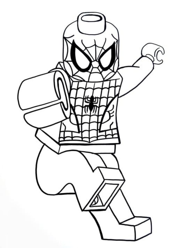 Kolorowanka Lego Spiderman wydruku prosty