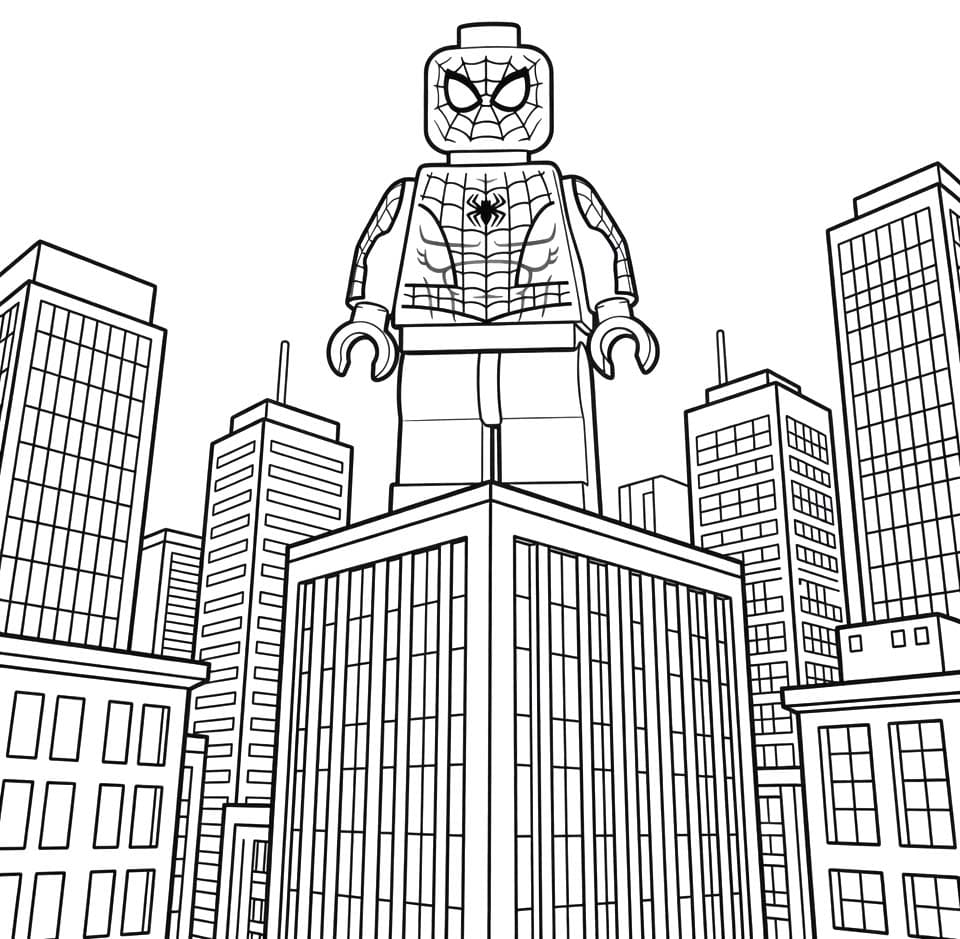 Kolorowanka Lego Spiderman wydruku