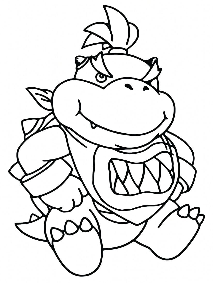 Kolorowanka Narysuj Bowser bezpłatny wydruku prosty
