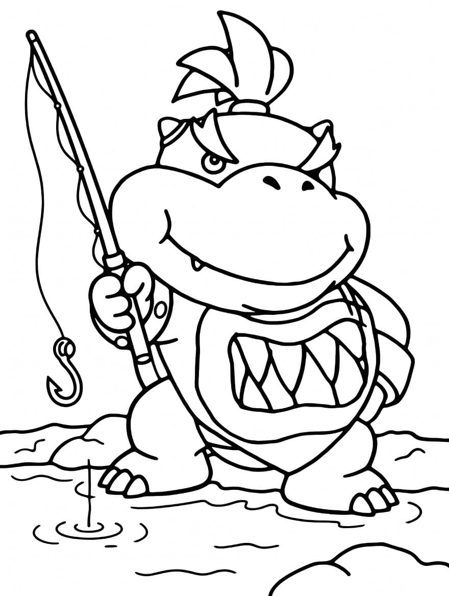 Kolorowanka Narysuj Bowser bezpłatny wydruku