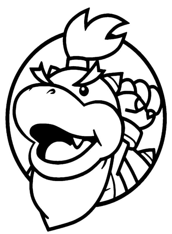 Kolorowanka Narysuj Bowser łatwy