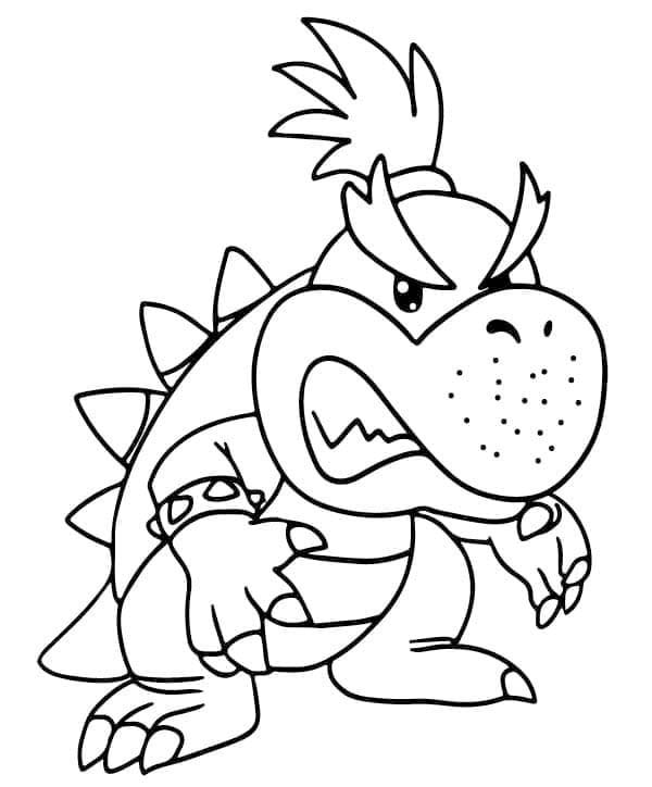 Kolorowanka Narysuj Bowser prosty
