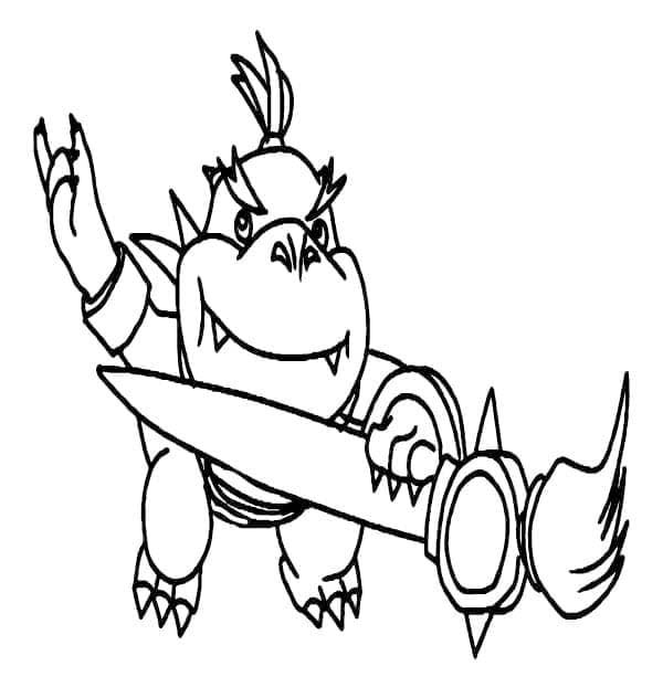 Kolorowanka Narysuj Bowser wydruku podstawowy