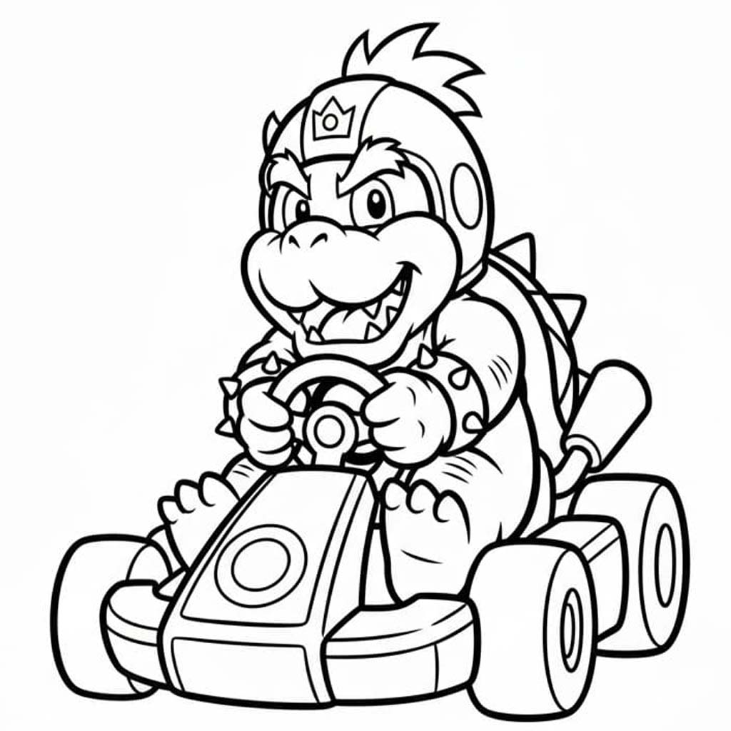 Kolorowanka Narysuj Bowser wydruku