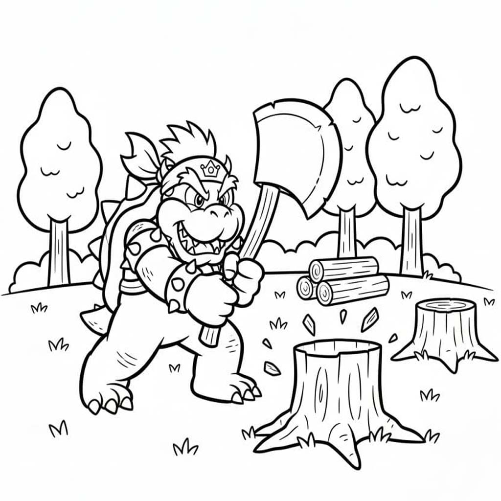 Kolorowanka Narysuj Bowser