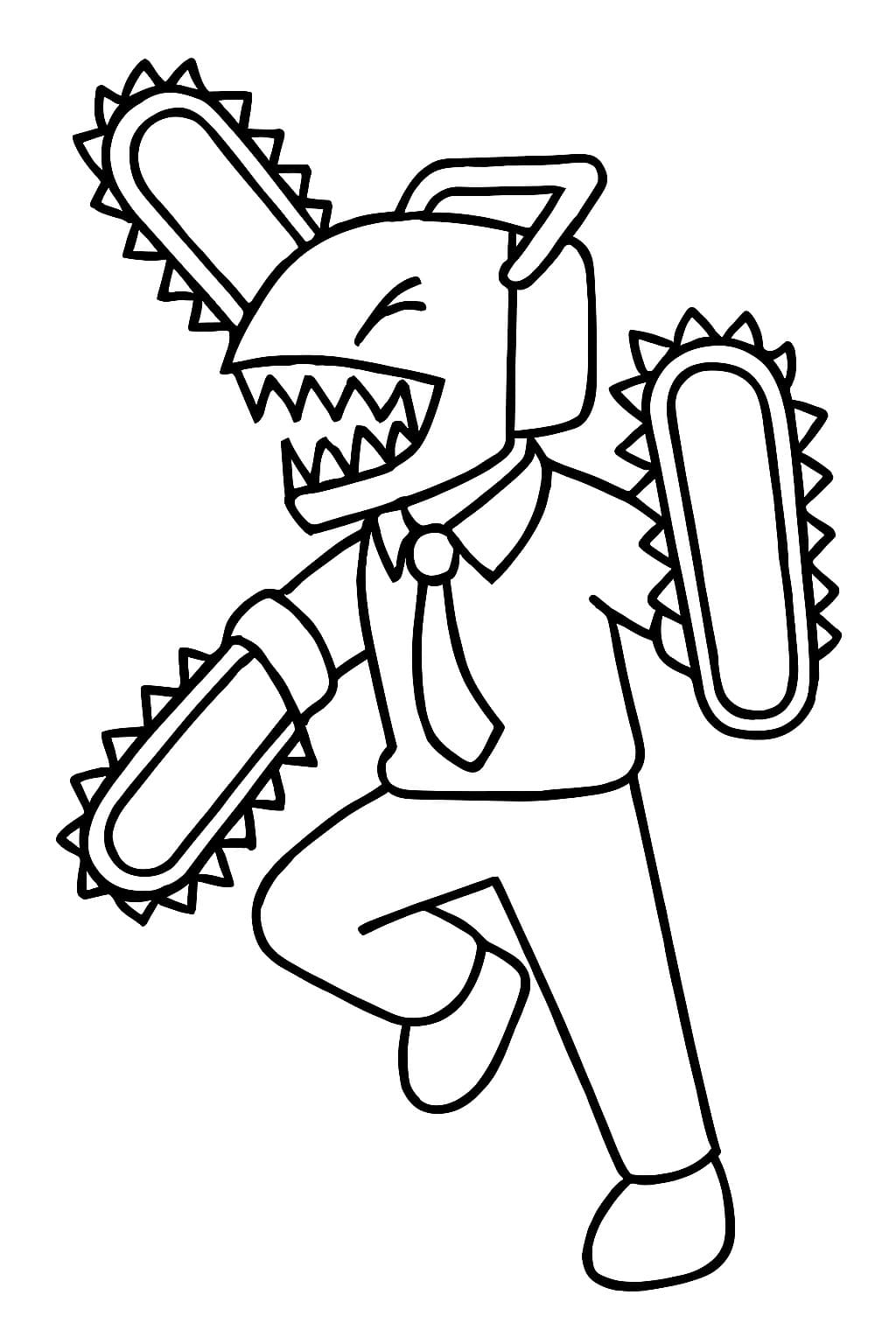 Kolorowanka Narysuj Chainsaw Man bezpłatny podstawowy