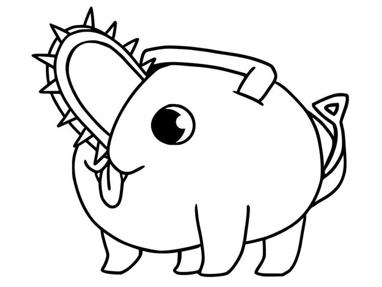 Kolorowanka Narysuj Chainsaw Man bezpłatny wydruku