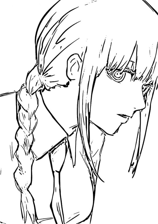 Kolorowanka Narysuj Chainsaw Man wydruku łatwy