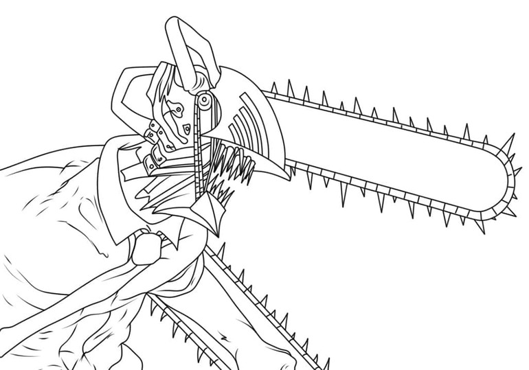 Kolorowanka Narysuj Chainsaw Man wydruku