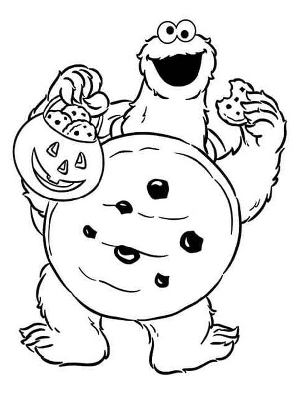 Kolorowanka Narysuj Ciasteczkowy Potwór bezpłatny wydruku łatwy