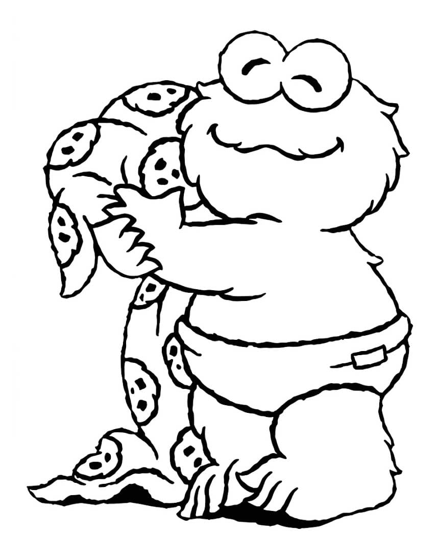 Kolorowanka Narysuj Ciasteczkowy Potwór bezpłatny wydruku