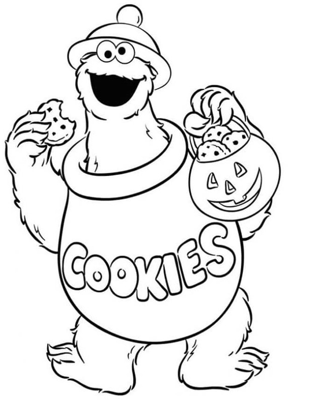 Kolorowanka Narysuj Ciasteczkowy Potwór wydruku prosty