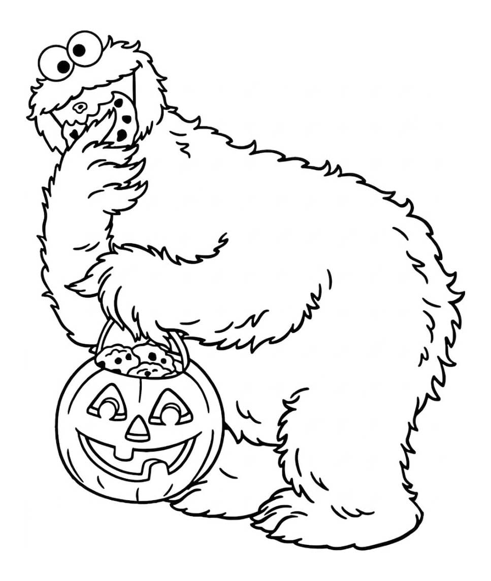 Kolorowanka Narysuj Ciasteczkowy Potwór wydruku