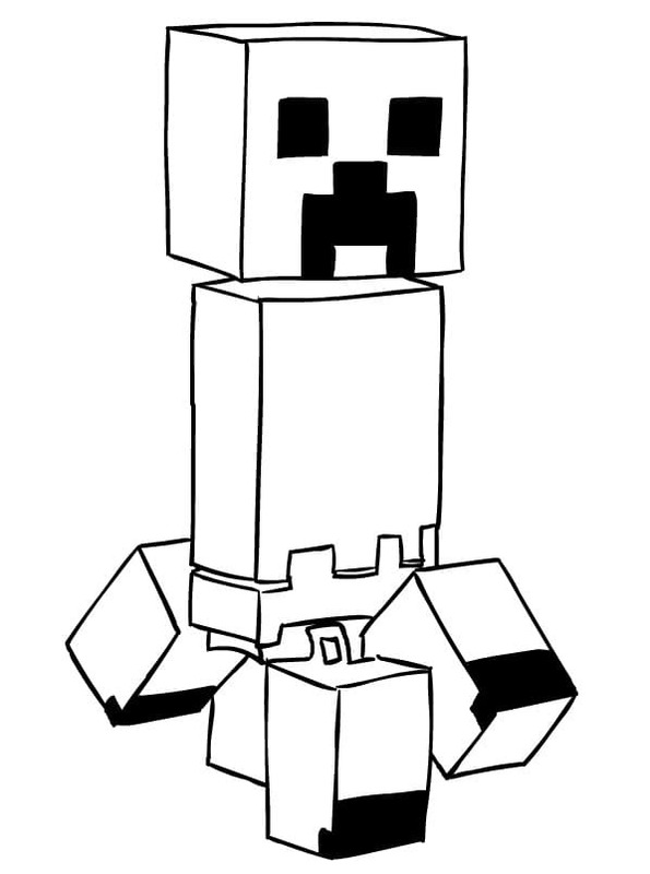 Kolorowanka Narysuj Creeper bezpłatny dla dzieci