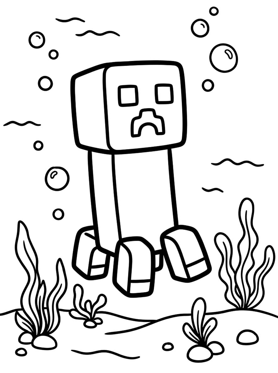 Kolorowanka Narysuj Creeper bezpłatny