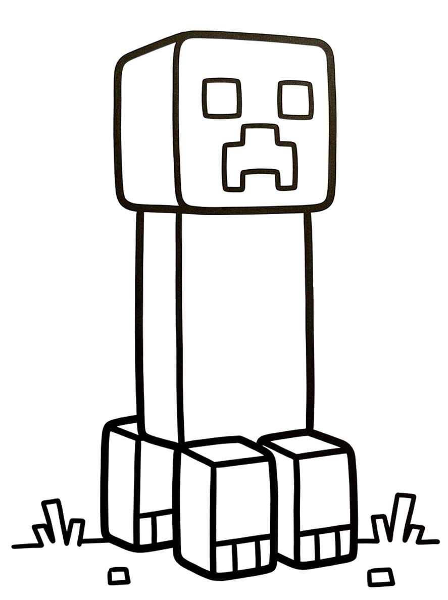 Kolorowanka Narysuj Creeper
