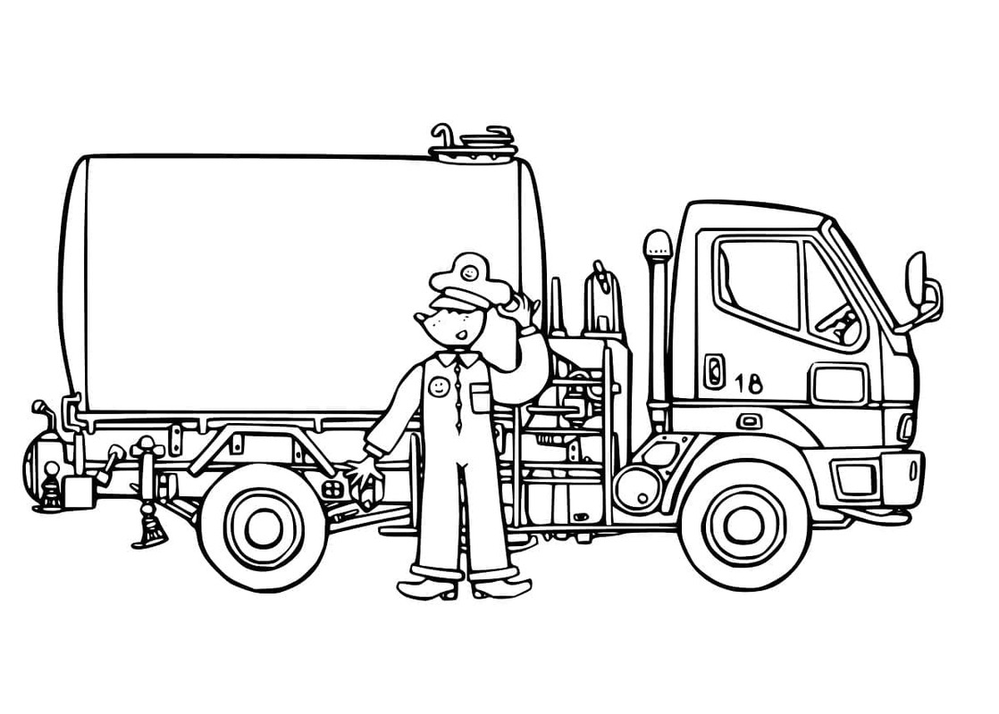 Kolorowanka Narysuj Cysterna bezpłatny łatwy