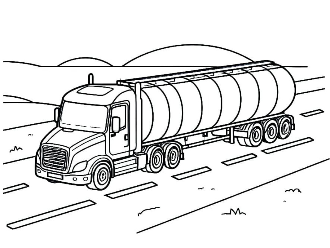 Kolorowanka Narysuj Cysterna bezpłatny podstawowy