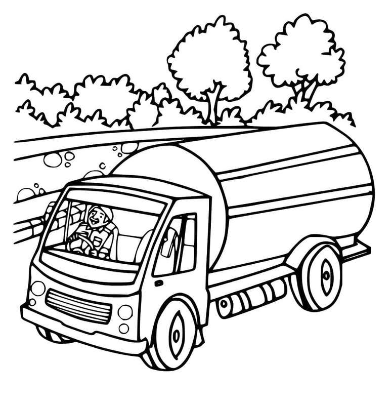 Kolorowanka Narysuj Cysterna bezpłatny wydruku łatwy